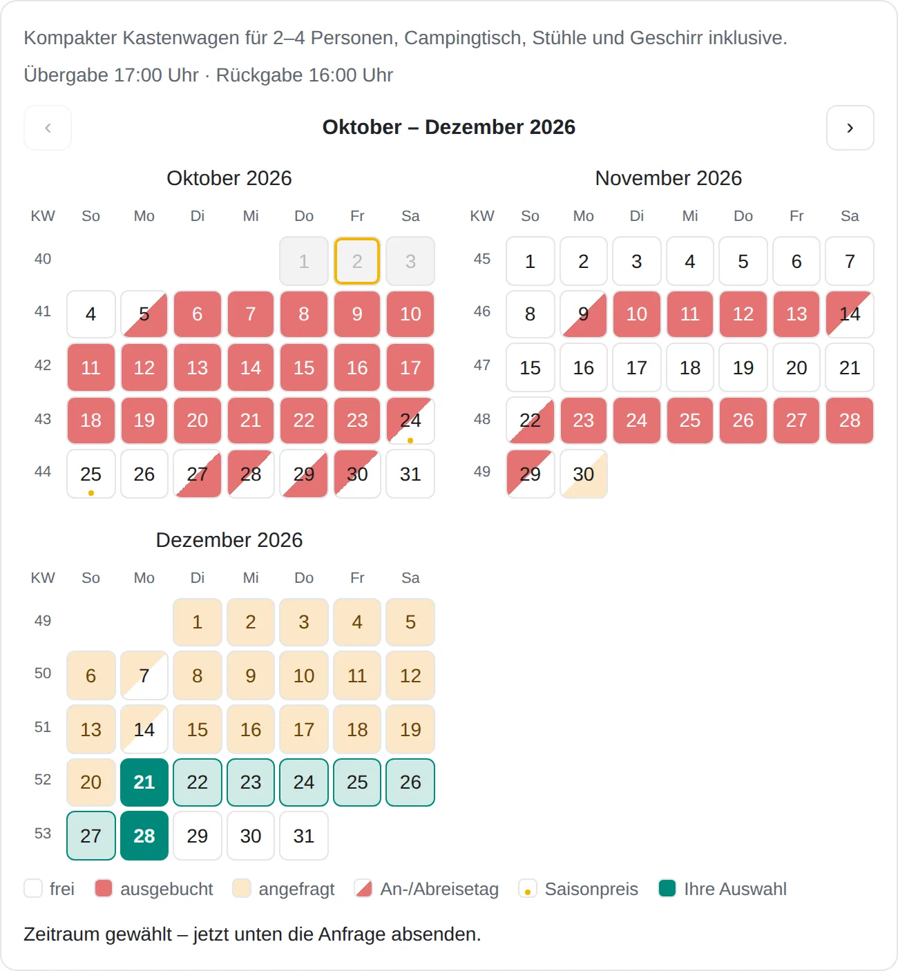 Angepasster Kalender